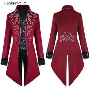 남자 중세 고딕 코트 빅아 빈티지 Fro 복장 턱시도 Steamnk Tailcoat 남성 파티 프레 의상 재킷