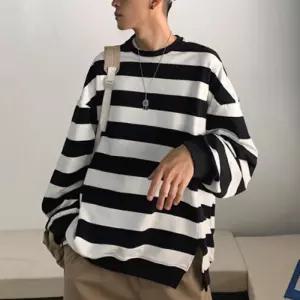 스트라이프 기모안감 맨투맨 긴팔티 DS-BB172
