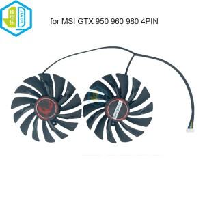 VGA 그래픽 카드 냉각 팬 쿨러, MSI GTX 980Ti 970 960 950 R9 380 390 GTX980 게이밍 GPU 선풍기, 95mm 2