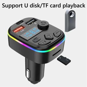 자동차 FM 5.0 송신기 MP3 충전기 블루투스 Type-C 무선 PD QC3.0 듀얼 핸즈프리 차량용 키트