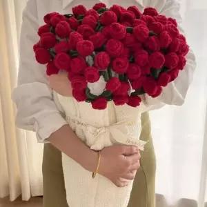 스터닝팩토리 스웨터 담요 장미 꽃다발 핸드메이드 완제품 110cm 스웨터 꽃다발 완제품 110cm