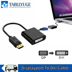 DP DisplayPort-DVI 암 어댑터 1080P HD 비디오 컨버터 케이블(노트북 데스크탑 HDTV 모니터 프로젝터용)