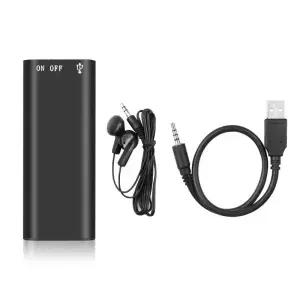 미니 USB 펜 음성 디지털 오디오 레코더 이어폰 MP3 플레이어 연구 회의용 대용량 메모리 저장