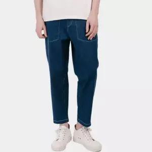 CUSTOMUS 화이트스티치 쎄미 배기핏 남자 밴딩 데님 팬츠 CXS25MWPT419 NAV 2423046