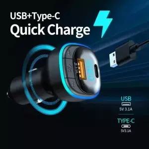 자동차 BT FM 송신기 무선 어댑터 마이크 오디오 수신기 자동 MP3 플레이어 3.1A 듀얼 USB 고속 충전기