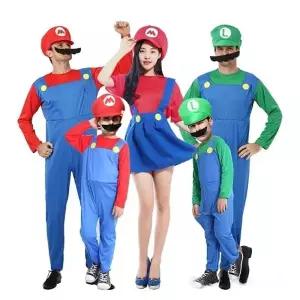 슈퍼마리오 옷 의상 모자+상의+하의SET 코스튬 성인 할로윈 복장
