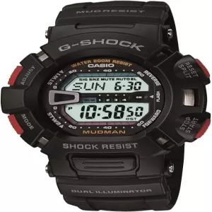카시오 지쇼크 머드맨 슈퍼 듀얼 일루미네이터 남성용 쿼츠 52mm 디지털 시계 G9000-1V