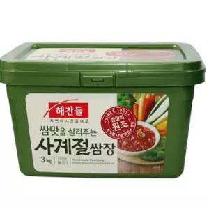 학교 고추장 해찬들 된장 식자재 사계절쌈장3kg 쌈장 수앤서23