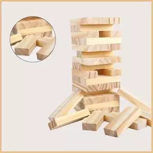 대형 무지 나무블럭(젠가쌓기/54PCS) /나무막대
