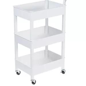 트롤리이동식3단460X330X860mm 화이트 진열대 정리용품 수납용품 정리박스 수납박스 wy783AA