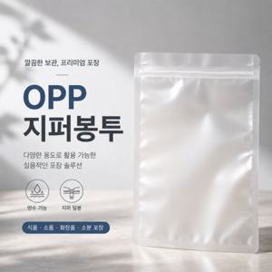 블레스팩 반투명 OPP 지퍼백 식품포장 소분 보관봉투 20x30cm (100장)