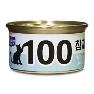 테비 100참치 고양이캔 백참치와 헤어볼80gX24개(1박스)