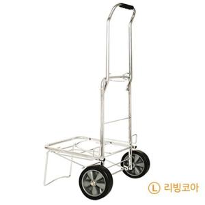 혜명마트 리빙코아 크롬도금 접이식 핸드카트 L 구르마 짐운반카트 폴딩카트 끌차