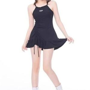 여성 치마 수영복 여성 원피스 수영복 드로스트링 프릴 휴양지 리조트 체형 보정 비키니 웨어 비치