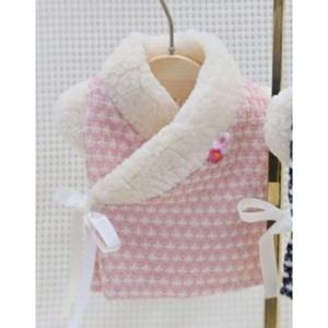 강아지 반려생활 꽃무늬 배자 저고리 핑크 1P 한복 명절 패션