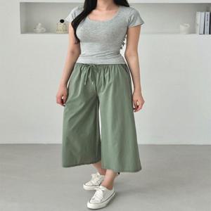 와이드팬츠 8부바지 통바지 허리밴딩 8부 5컬러 여성여름바지 여름 여성 와이드