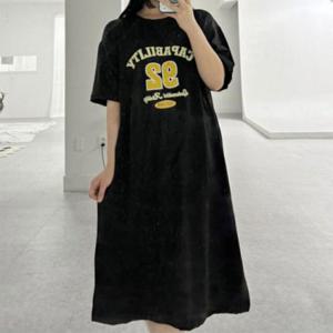 롱원피스 반팔원피스 여름 데일리 하와이안 반팔 꾸안꾸 마실룩