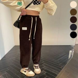 면 여자 벨벳 트레이닝팬츠 바지 조거팬츠 코듀로이