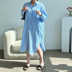 무지원피스 여자 차르르 남방원피스 셔츠롱원피스 롱