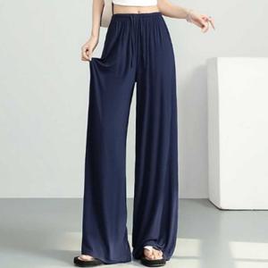 팬츠 롱팬츠 여름 데일리 루즈핏 편한 통바지 여성 와이드 밴딩 냉감 아이스 쿨링 슬랙스