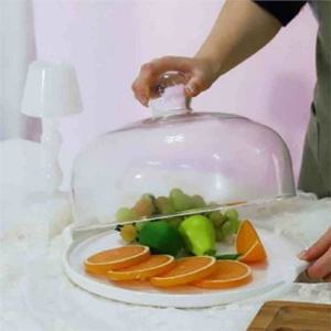 도자기 받침 케이크 돔 유리 디저트 돔 테이블웨어 베이커리 접시 덮개 서빙 원형 홈카페 푸드 소품 보관