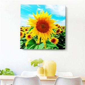 해바라기 그림 액자 해바라기 인테리어 그림 정사각형 풍수 거실 복도 현관 침실 프레임 목재