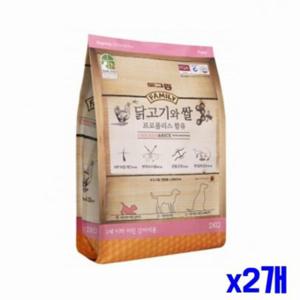 새끼 어린 강아지 사료 건강 강아지 닭고기 사료 2kg 모질