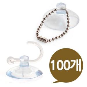 흡착판행거 중형 인테리어소품 흡착판구슬줄 32mm 벌크 100개흡착고무 흡착패드 압축판 압축고무 압착고무