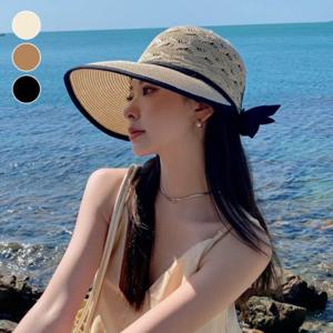 트리짜임 와이드 밀짚 썬캡 바캉스모자 비치캡 왕골 라탄 모자 ELM-299