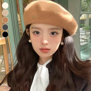골드B장식 베레모 여자모자 겨울버킷햇 여성겨울 여자겨울모자 니트빵 ELM-284