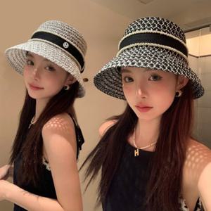 여성 휴양지 바캉스 M 모자 버킷햇 비치캡 왕골모자 라탄 밀짚 썬캡 URK-569