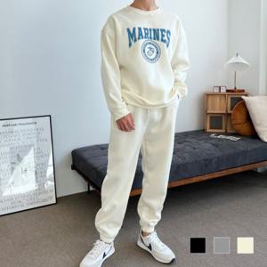 마린스 남자 기모 맨투맨 조거 세트 기모트레이닝 SD-221164