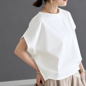 텐셀 혼방 루즈핏 가오리 반팔 티셔츠 MFNC-1010481