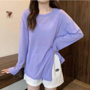 여름 쿨 커버업 긴팔 티셔츠 수영복 비치웨어 에어컨 대비 슬릿 긴팔티
