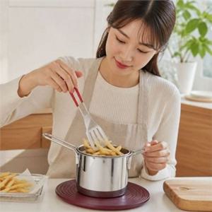 스텐 튀김 냄비 튀김 냄비 다용도 분리형 튀김용 주방 소형 캠핑 튀김기 바스켓 가정용 오일 필터 채반