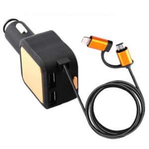 듀얼 4.8A 릴 케이블 USB 고속 차량용 충전기