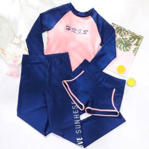 여성용 쓰리피스 래쉬가드 브라캡 수영복 계곡 바다 해변 비치 물놀이용 수영 상하세트