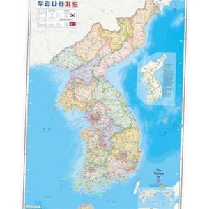 대한민국 한반도 지도 우리 나라 도로 전도 벽걸이 코팅 정보 학습 어린이 교육용 초등 유아 아동