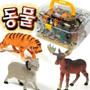 어린이 동물 피규어 어린이 사파리 피규어 학습용 교육용 캐리어형 미니어처 동물원 수지 합성