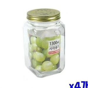 유리 사각 저장 용기 주방 유리 용기 피클 매실청 반찬통 절임 조미료 양념