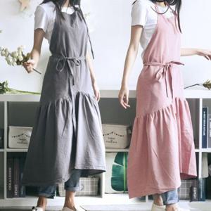 로맨틱 린넨 프릴 앞치마 플로리스 카페 어린이집 네일샵 신혼앞치마