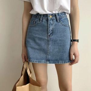 A라인 슬림핏 데일리 여성 캐주얼 미니 데님 청치마