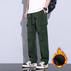 남자 카고바지 일자 허리밴딩 기모팬츠 겨울 3color 와이드핏