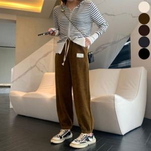 조거팬츠 코듀로이 바지 여자 벨벳 골덴 트레이닝팬츠