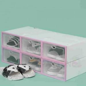신발정리대 신발정리함 6p 신발정리박스 신발보관함 DIY 신발수납함 핑크 슈즈정리대