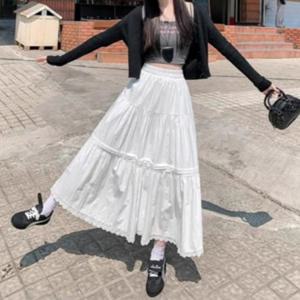 페미닌 레이스 롱플레어 스커트 페미닌룩 데일리룩 JSC-d0167 JSC-1002352