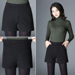 라인 하이 웨스트 겨울 가을 모직 반바지 치마바지 정장 기모 겨울숏 팬츠 큐롯 골덴