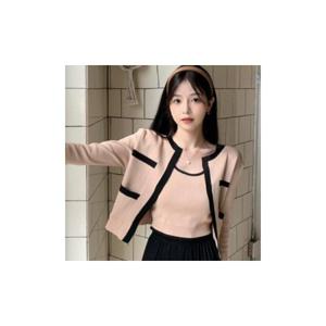 가을신상 러블리 크롭 가디건 나시 니트 세트