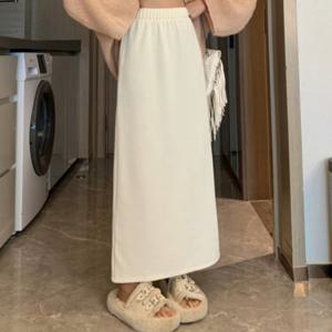 골지 기모 뒷트임 롱 스커트 페미닌룩 데일리룩 JSC-0039 JSC-1000879