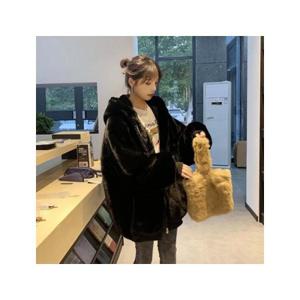LD 추운 겨울 필수템 부드럽고 포근한 빅사이즈 퍼 아우터 밑단 시보리 점퍼